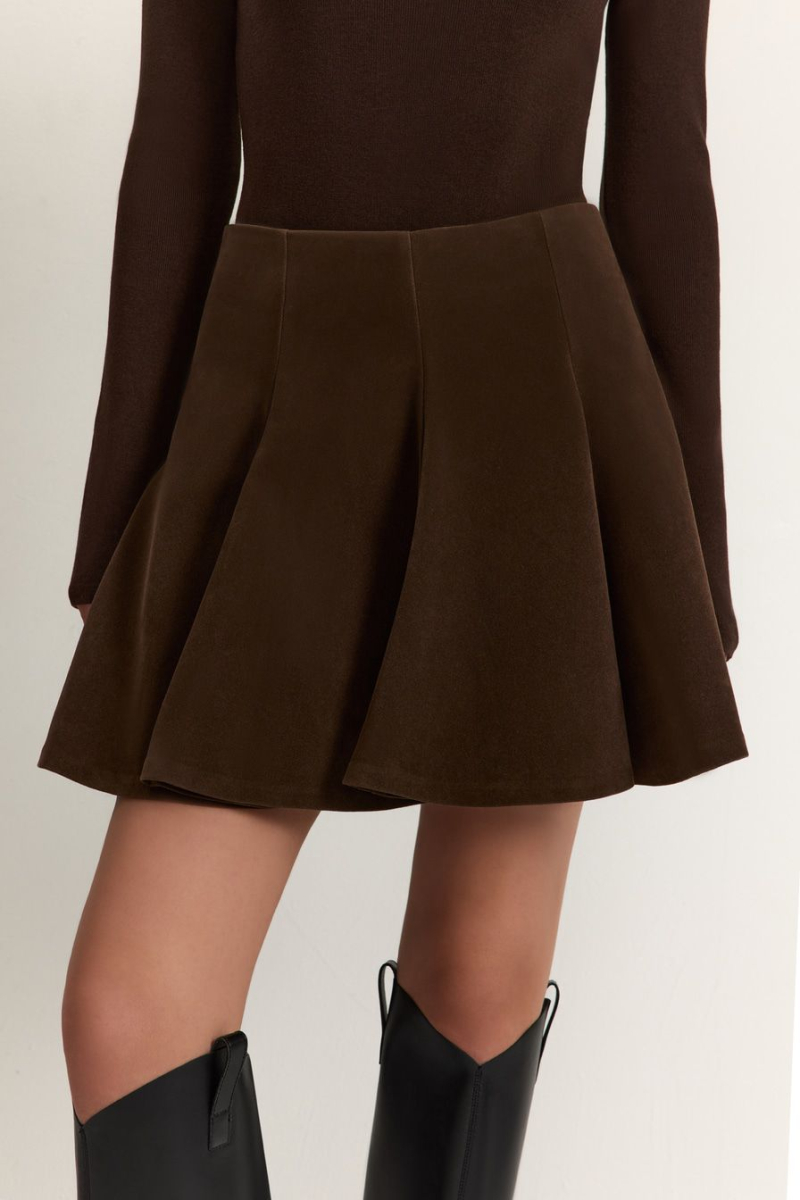 Юбка из экозамши TOPTOP, цвет: коричневый, TT.070.18774.700 купить онлайн