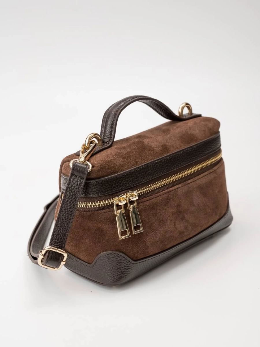 Сумка Дженна LUNAVERA, цвет: шоколадная замша J-704-PHR 6974 купить онлайн