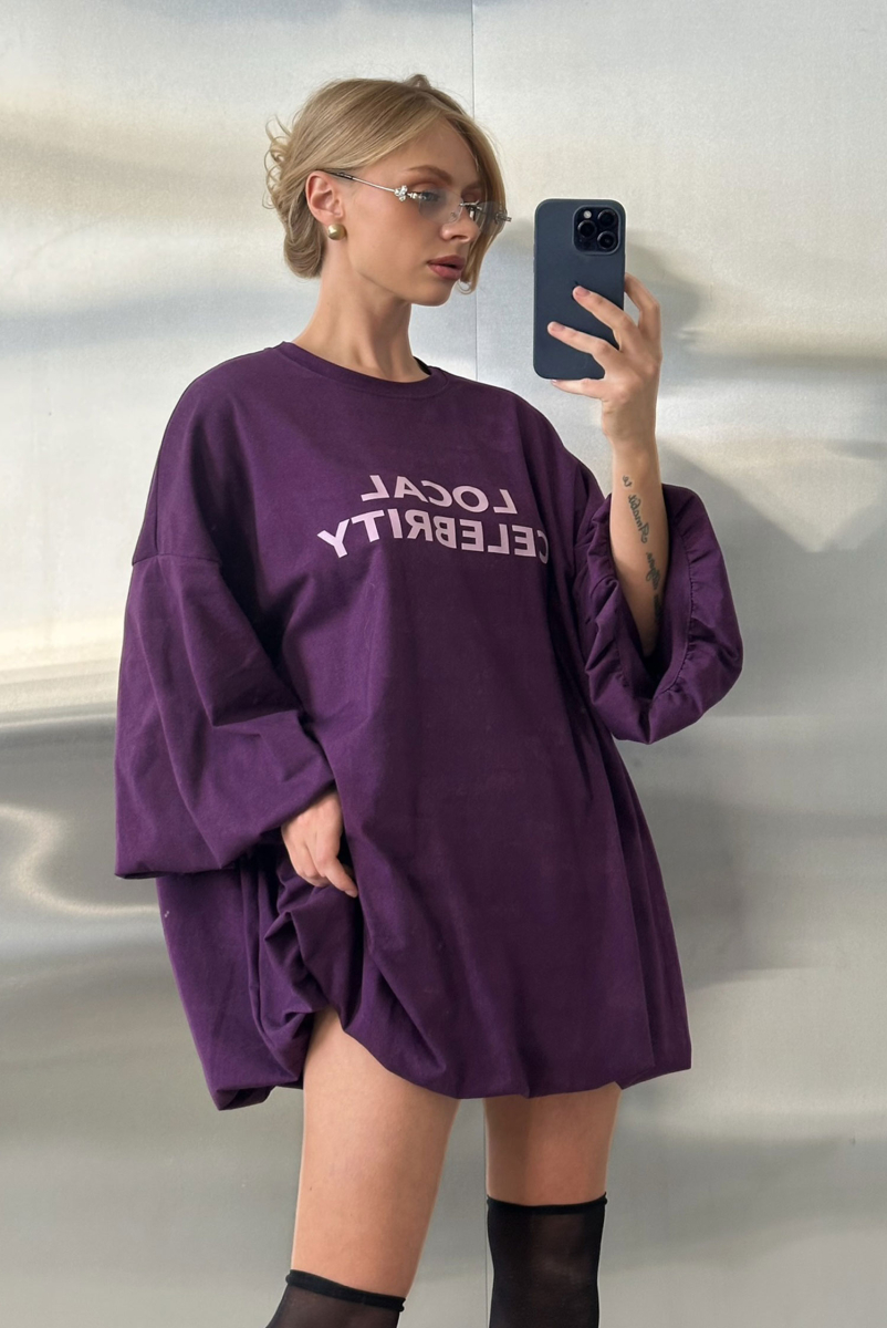 Футболка баллон Label .B, цвет: фиолетовый,  купить онлайн