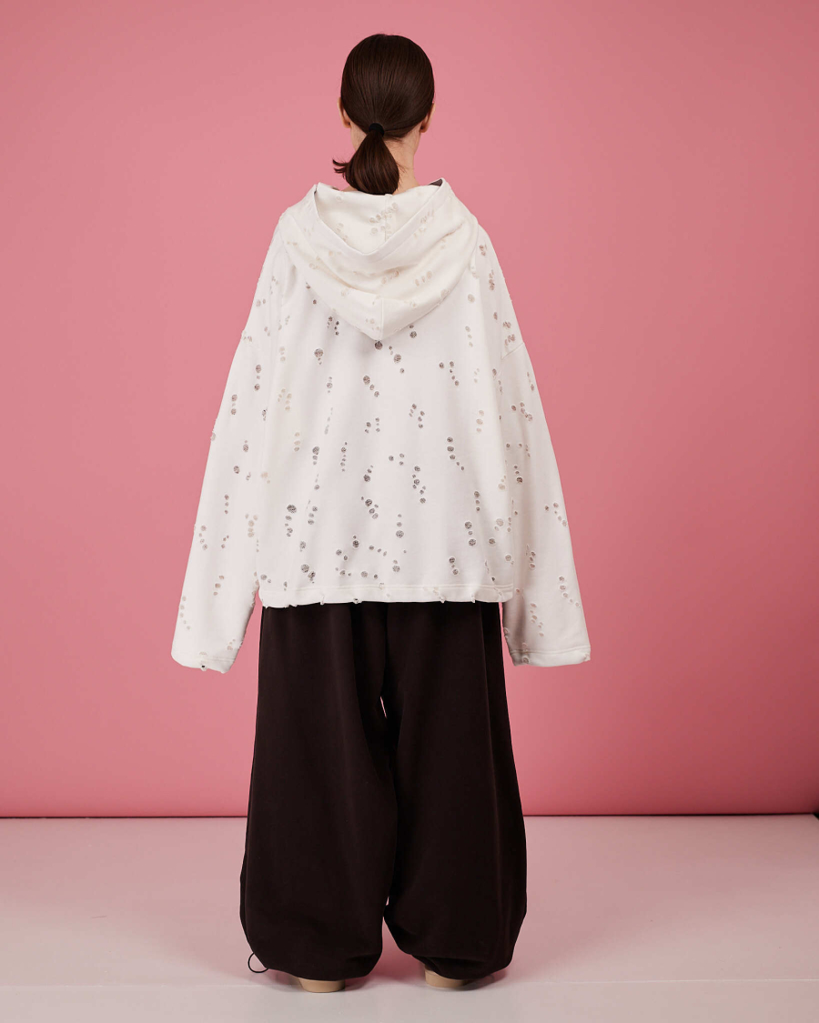 Табуха с затяжками рванка TABOO, цвет: молочный, TsZ01 купить онлайн