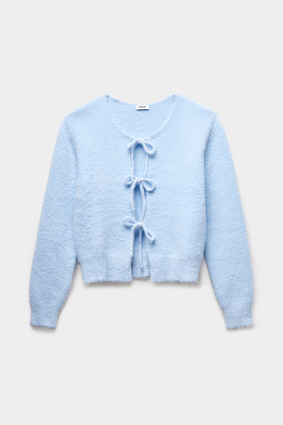 Кардиган на завязках с ворсом Mollis, цвет: голубой, 17-30-3849/2 купить онлайн