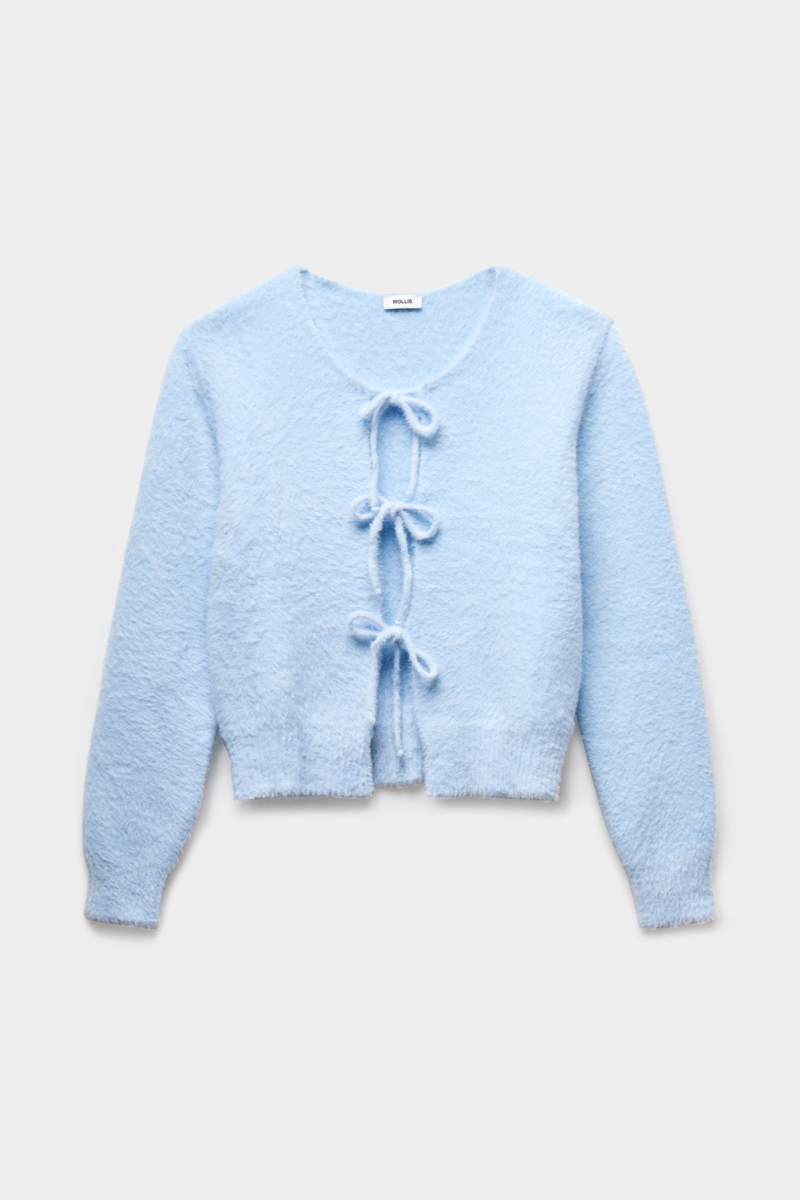 Кардиган на завязках с ворсом Mollis, цвет: голубой, 17-30-3849/2 купить онлайн