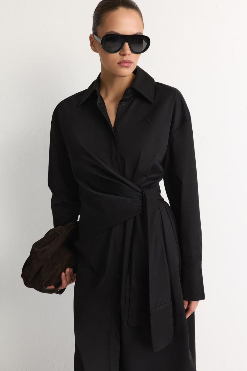 Платье из смесового хлопка TOPTOP, цвет: Черный, TTS.011.17060.900 купить онлайн