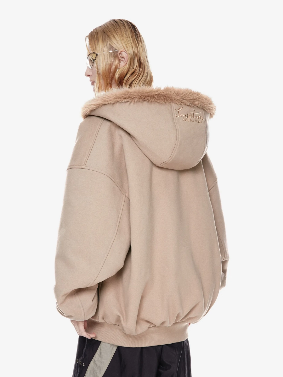 Бомбер хлопковый с меховой отделкой p.p.s., цвет: коричневый, 1018.000.00.00.638 купить онлайн