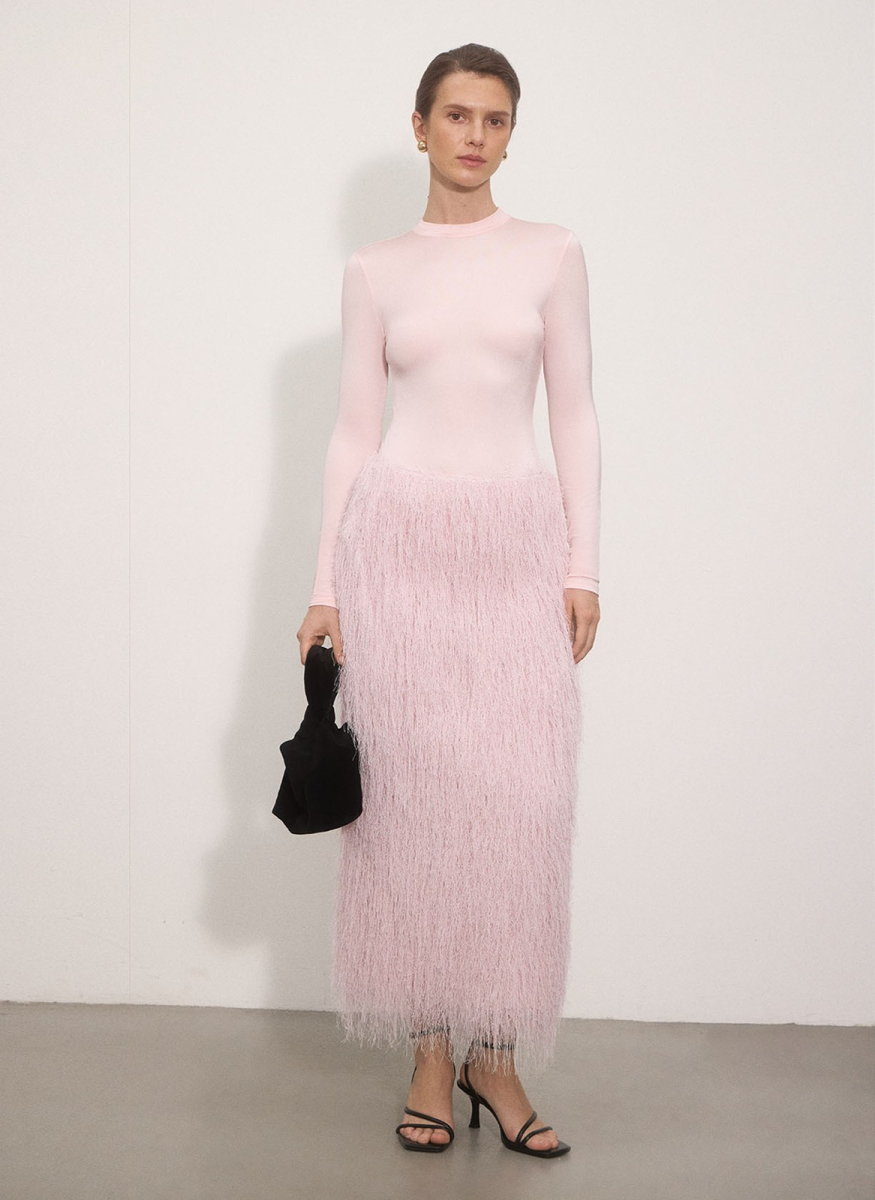 Юбка из пушистой ткани ALL WE NEED, цвет: розовый,  купить онлайн