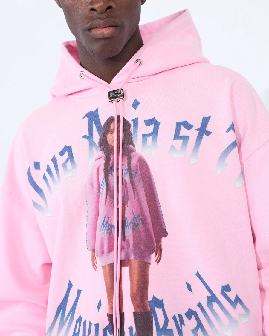 Худи MEXICAN BRAIDS PINK ASIA ST 71, цвет: розовый, Ast71.hood-braid-pink купить онлайн