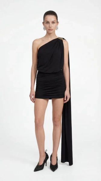 Платье с драпировкой Shtripling, цвет: Черный, SHDRS012BLK купить онлайн