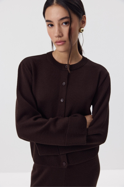 Кардиган из шерсти Charmstore, цвет: шоколадный, 305-42898-551 купить онлайн