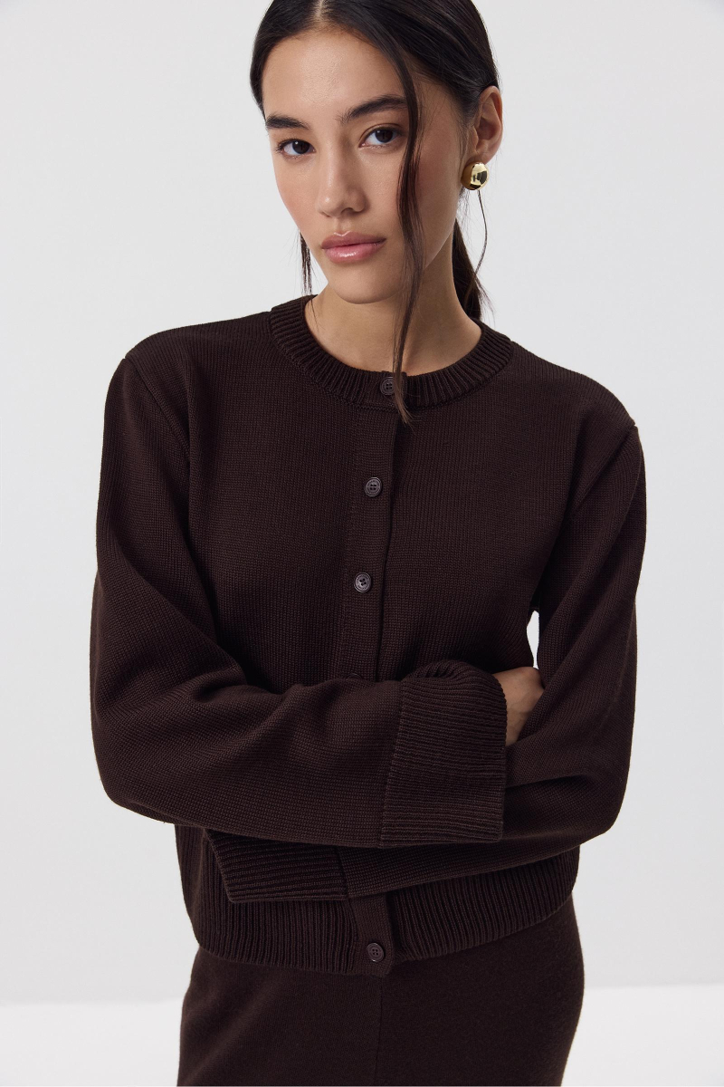 Кардиган из шерсти Charmstore, цвет: шоколадный, 305-42898-551 купить онлайн