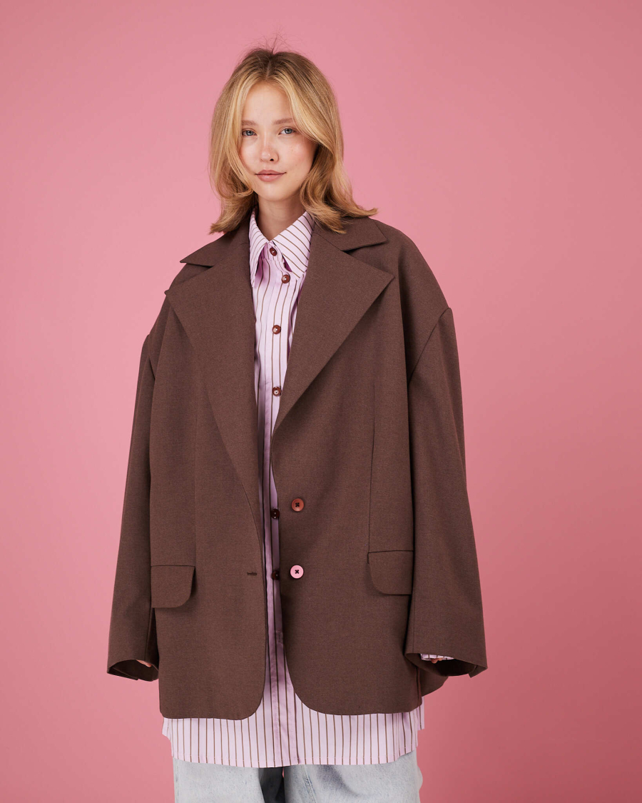 Пиджак макси шоколадный TABOO, цвет: шоколад, Blzr02 купить онлайн