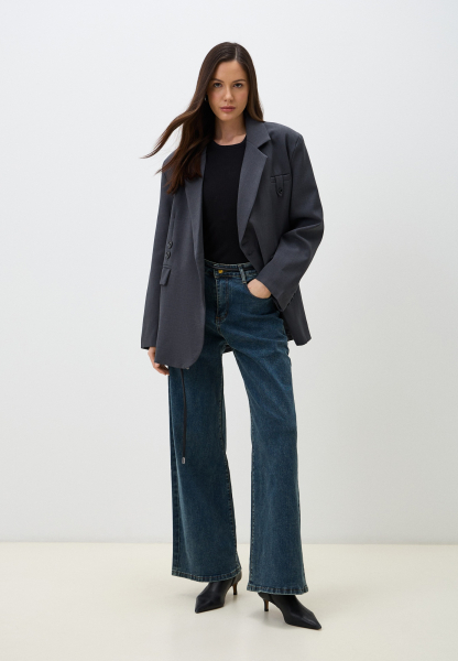 Пиджак со смещенной застежкой ENEVOO, цвет: серый, 02538 купить онлайн