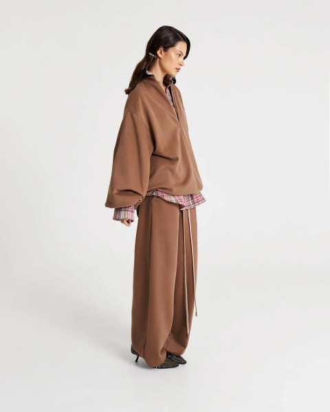 Брюки с эффектом велюра NUT Anmuse, цвет: коричневый,  купить онлайн