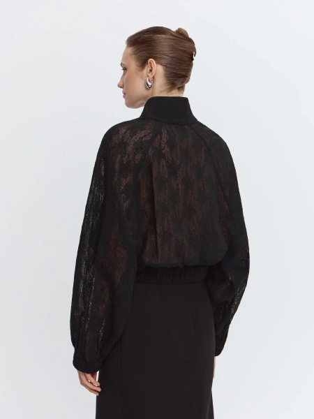 Бомбер из кружева ANNA PEKUN, цвет: Черный, 47.2598.900 купить онлайн