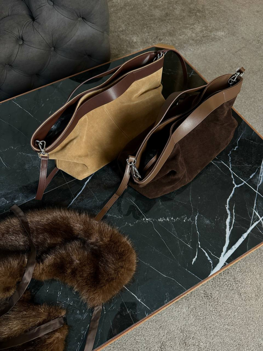 Сумка тоут из замши М Ricoco, цвет: шоколадный bag10/2 купить онлайн