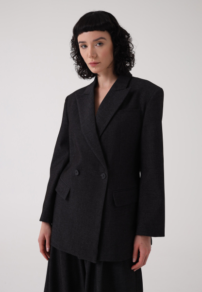 Пиджак двубортный ENEVOO, цвет: Черный, 05883 купить онлайн