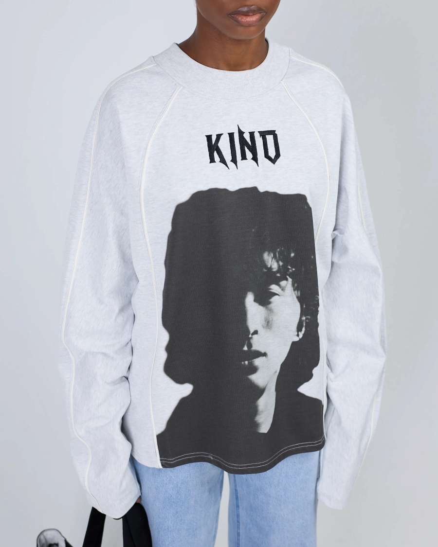 Лонгслив KINO BAND GREY ASIA ST 71, цвет: серый, Ast71.kino-lsleeve-band-bl купить онлайн