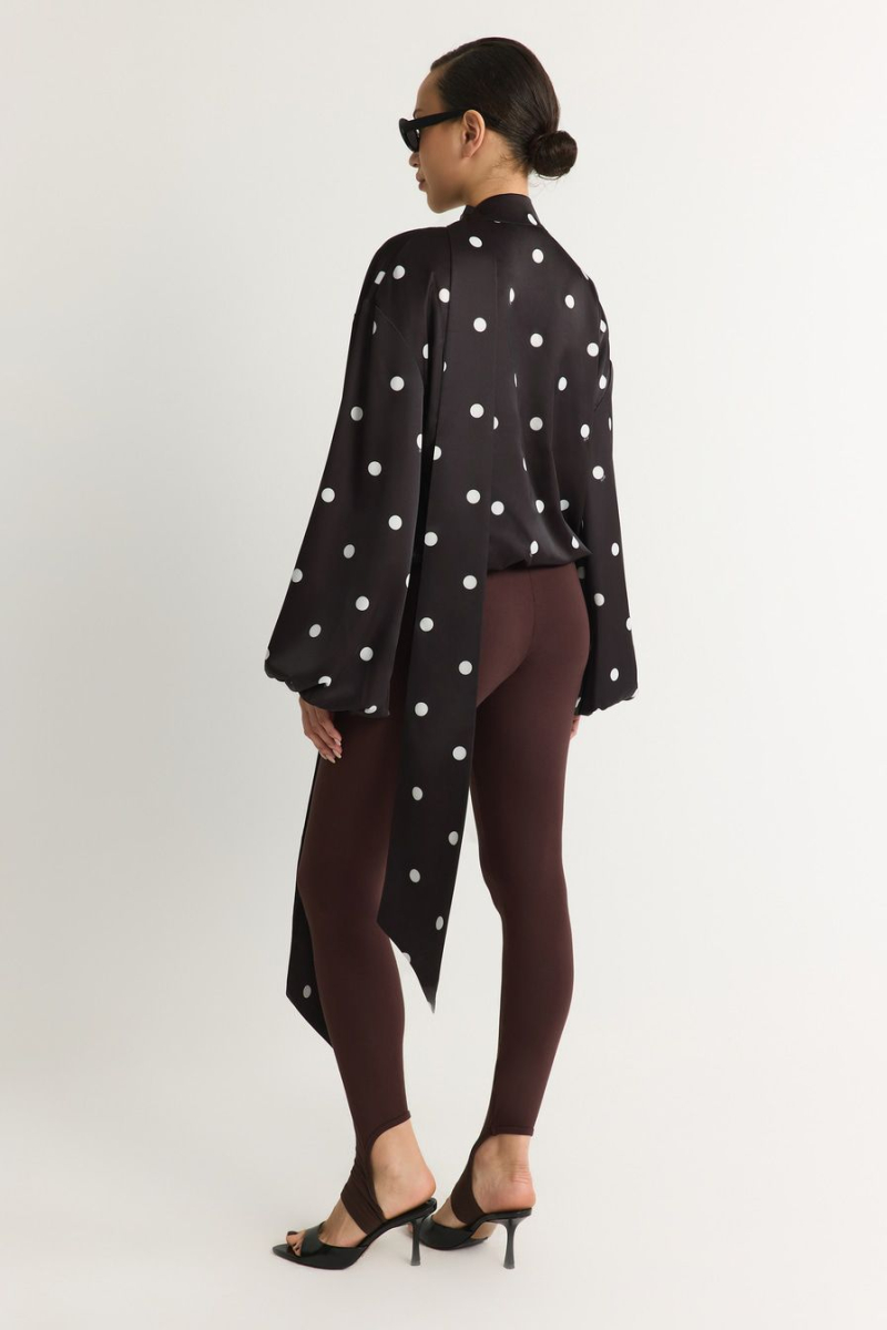 Блуза с принтом «горох» TOPTOP, цвет: черный с принтом, TT.020.18396.901 купить онлайн