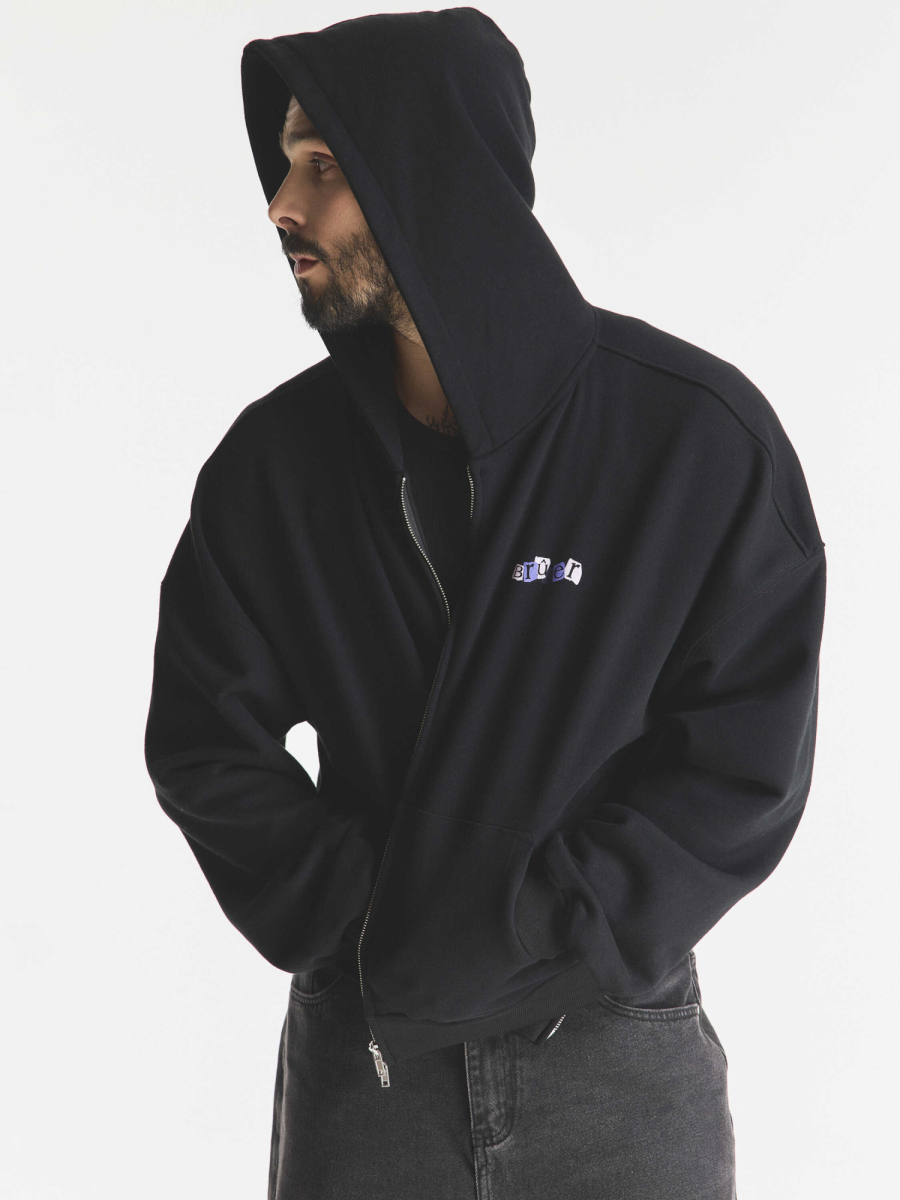 Зип-худи "Attitude matinale" Black Crop Fit