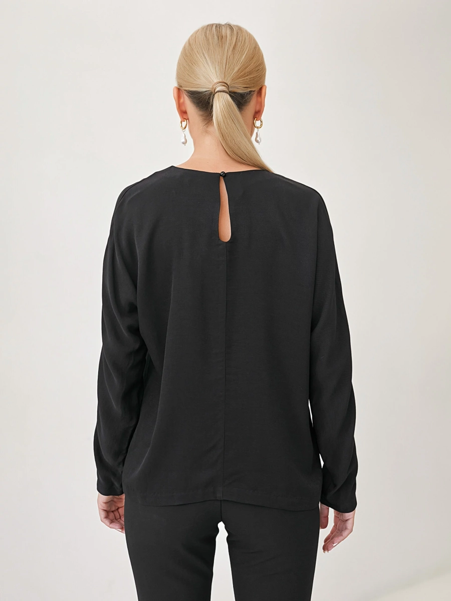 Блуза со спущенным рукавом I.B.W., цвет: Черный, BL020 купить онлайн
