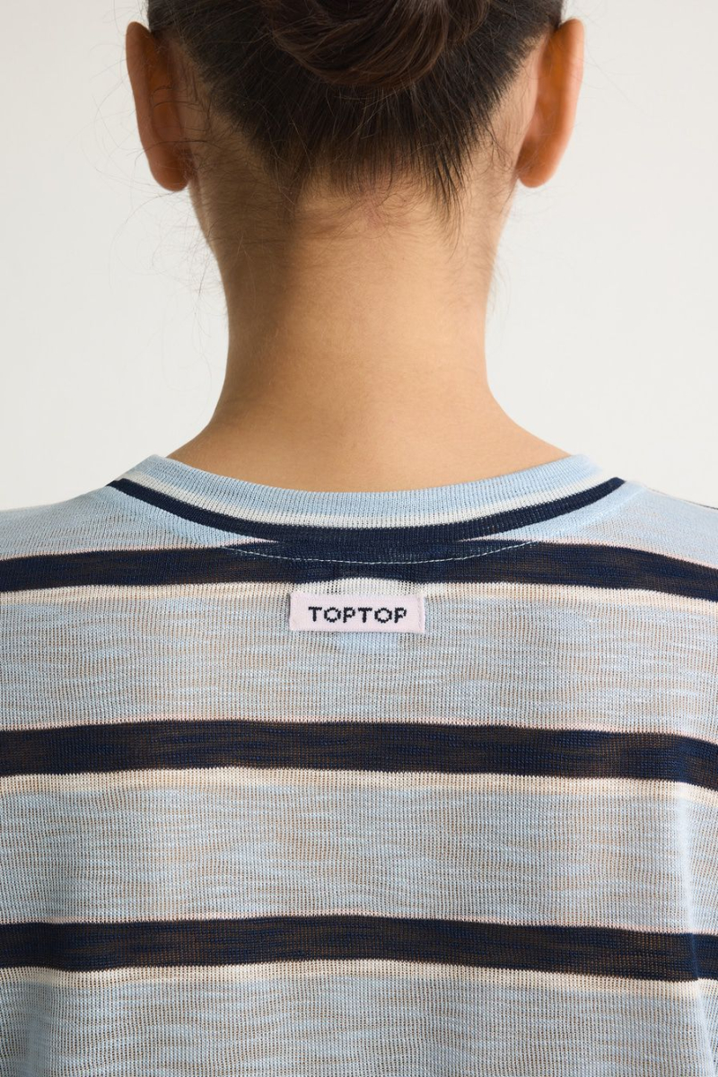 Лонгслив из смесовой вискозы TOPTOP, цвет: голубой с принтом, TT.025.19404.601 купить онлайн