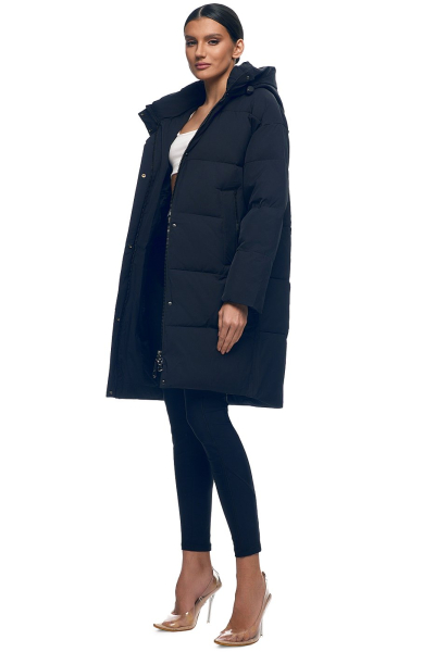 Пуховик удлинённый с капюшоном SODAMODA, цвет: Черный, 15911 купить онлайн