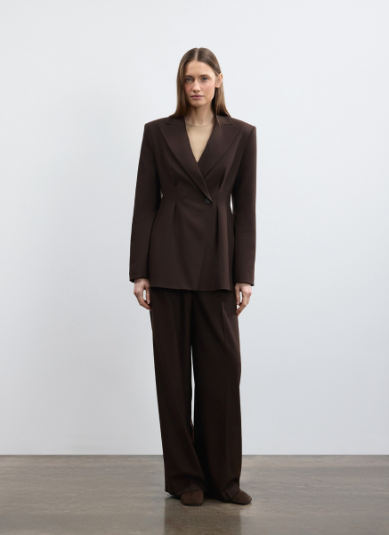 Жакет приталенный ALL WE NEED, цвет: коричневый, 2602W1257-19 купить онлайн