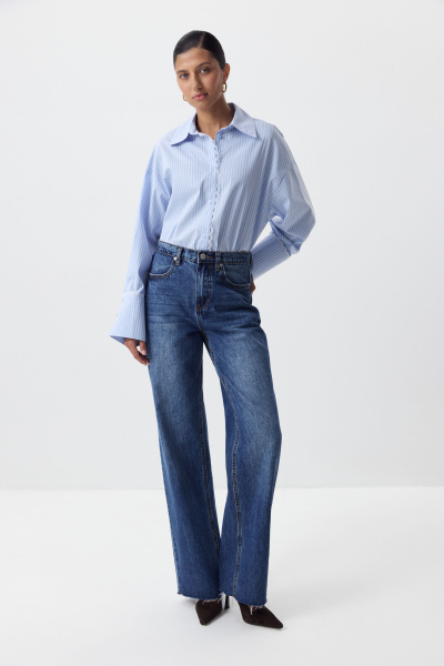 Джинсы с необработанным низом Charmstore, цвет: синий, 401-375101-666 купить онлайн