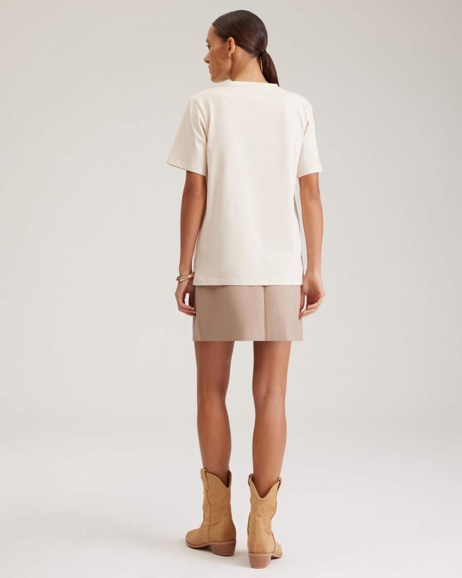 Футболка из хлопка To be Blossom, цвет: BEIGE, 131210 со скидкой купить онлайн