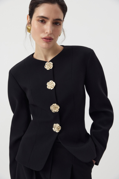 Жакет О-силуэта приталенный Charmstore, цвет: Черный, 109-460103-880 купить онлайн