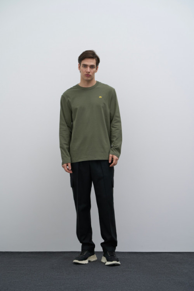 Лонгслив Cotton Basic BUCHNER, цвет: хаки, TS0123006KH купить онлайн