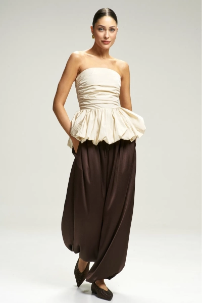 Топ-корсет с баской Ivory Erist store, цвет: бежевый, НФ-00002963 купить онлайн