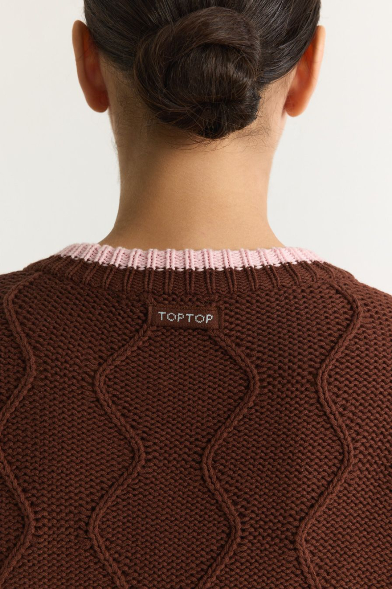 Кардиган из 100% хлопка TOPTOP, цвет: коричневый с принтом, TT.051.18842.701 купить онлайн