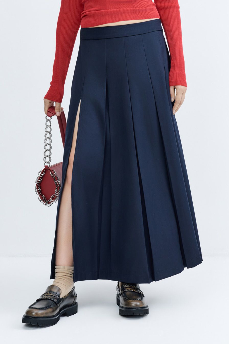 Юбка-миди со складками TOPTOP, цвет: синий, TT.071.15844.620 купить онлайн