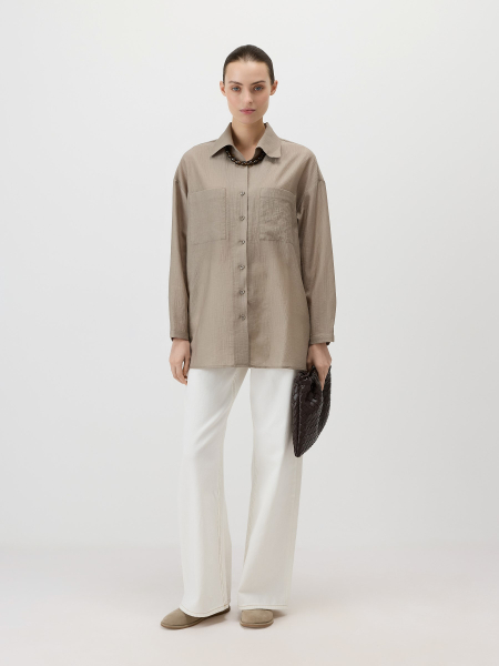 Удлиненная рубашка Conso, цвет: оливковый, PR 260446 - оливковый купить онлайн