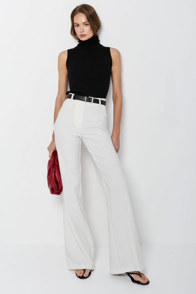 Брюки классические со средней посадкой Ricoco, цвет: белый, 7054/1 купить онлайн