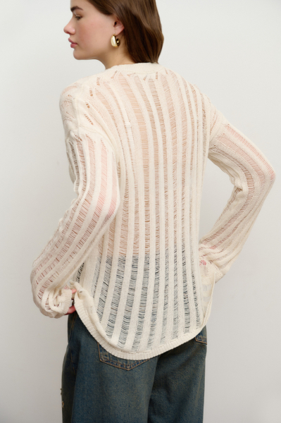 Джемпер фактурной вязки Mollis, цвет: молочный, 17-31-3871/1 купить онлайн