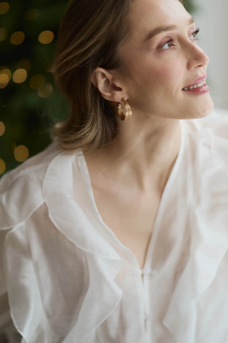 Блуза из лиоцелла с рюшами Ricoco, цвет: молочный, 6083/2 купить онлайн