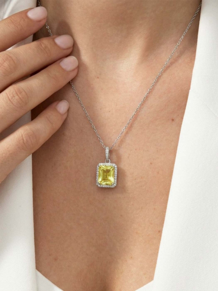 Колье Королева лимонный кварц