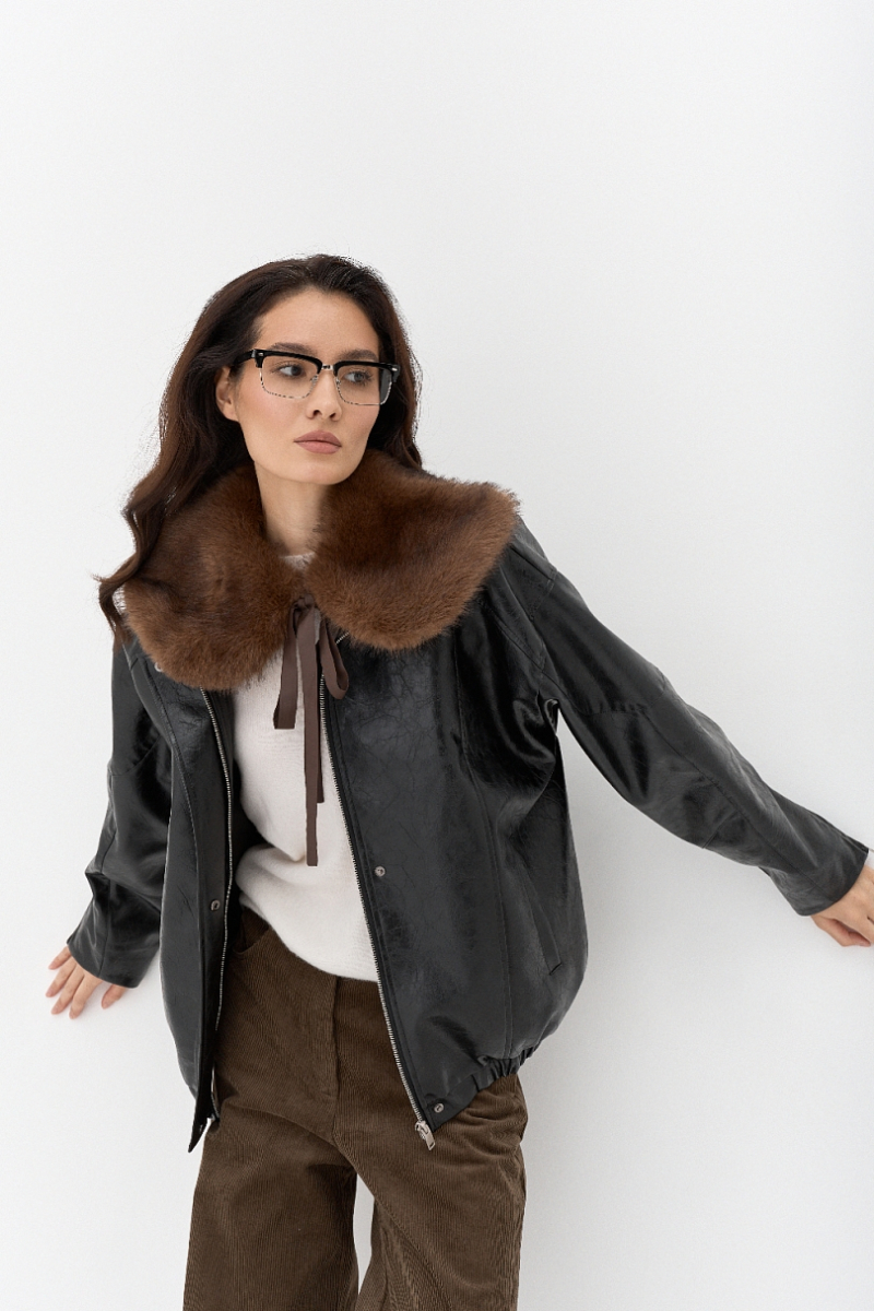 Воротник из экомеха Ricoco, цвет: шоколадный 7003/1 купить онлайн