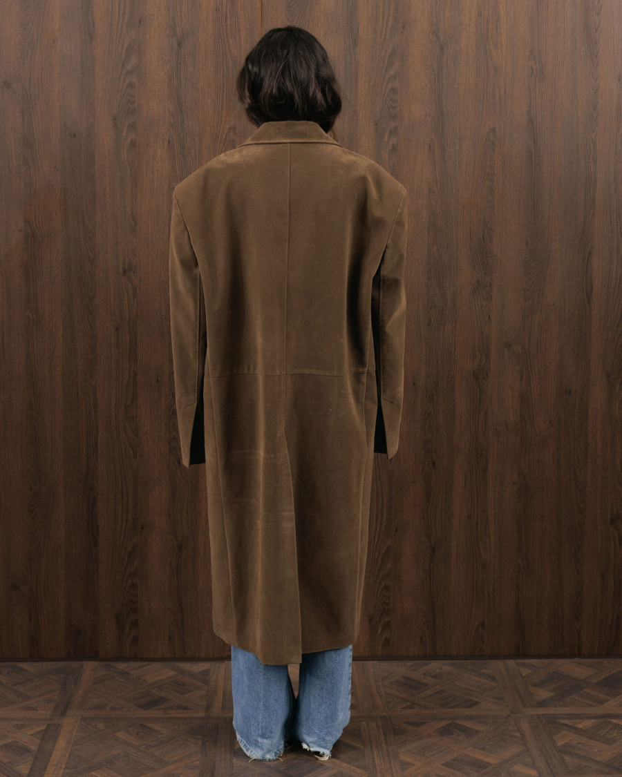 Замшевый плащ YONSRU, цвет: коричневый,  купить онлайн