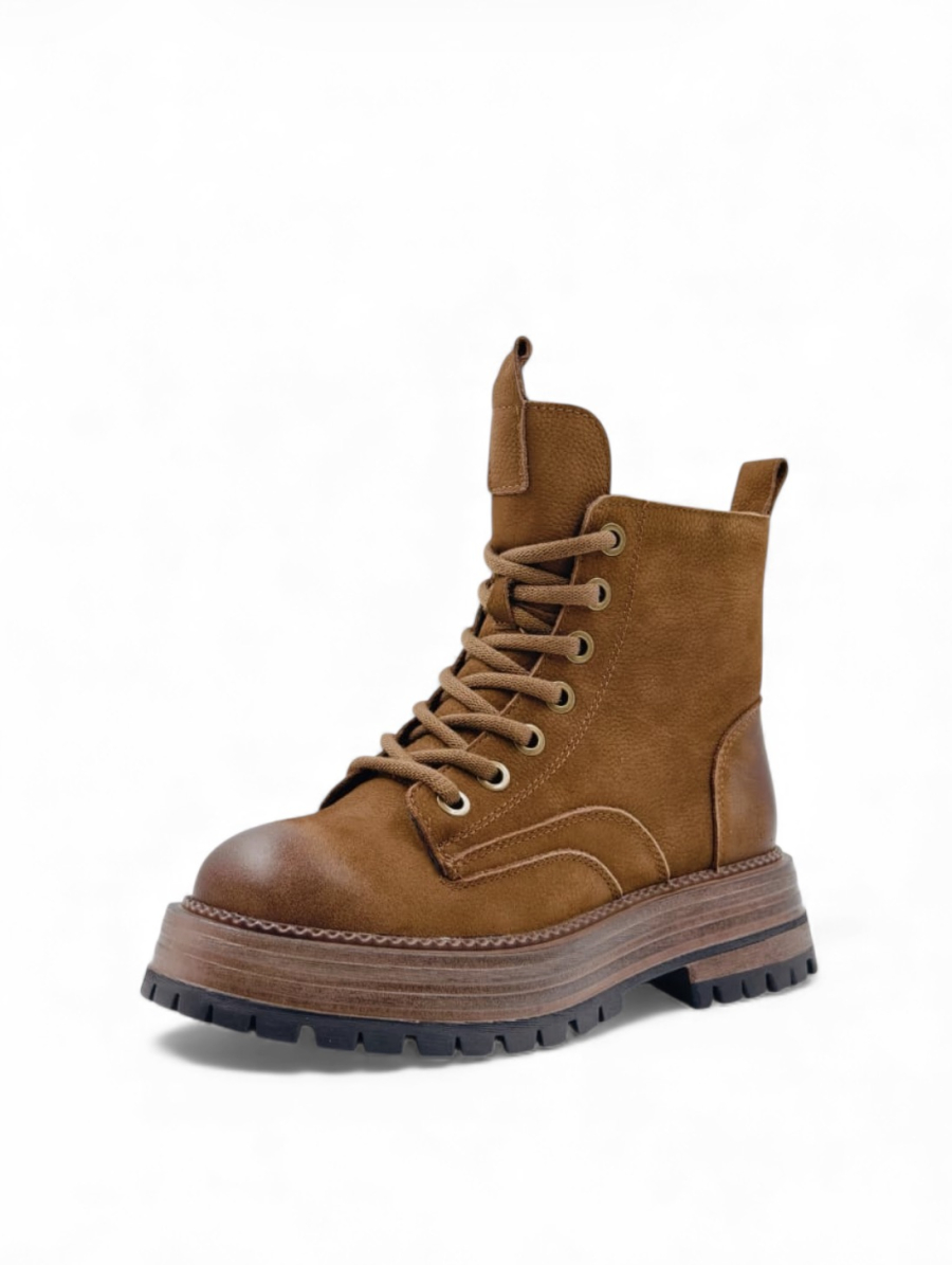 Ботинки зимние из натуральной кожи GRANDERA, цвет: коричневый zm-lf80586-3 (591) купить онлайн