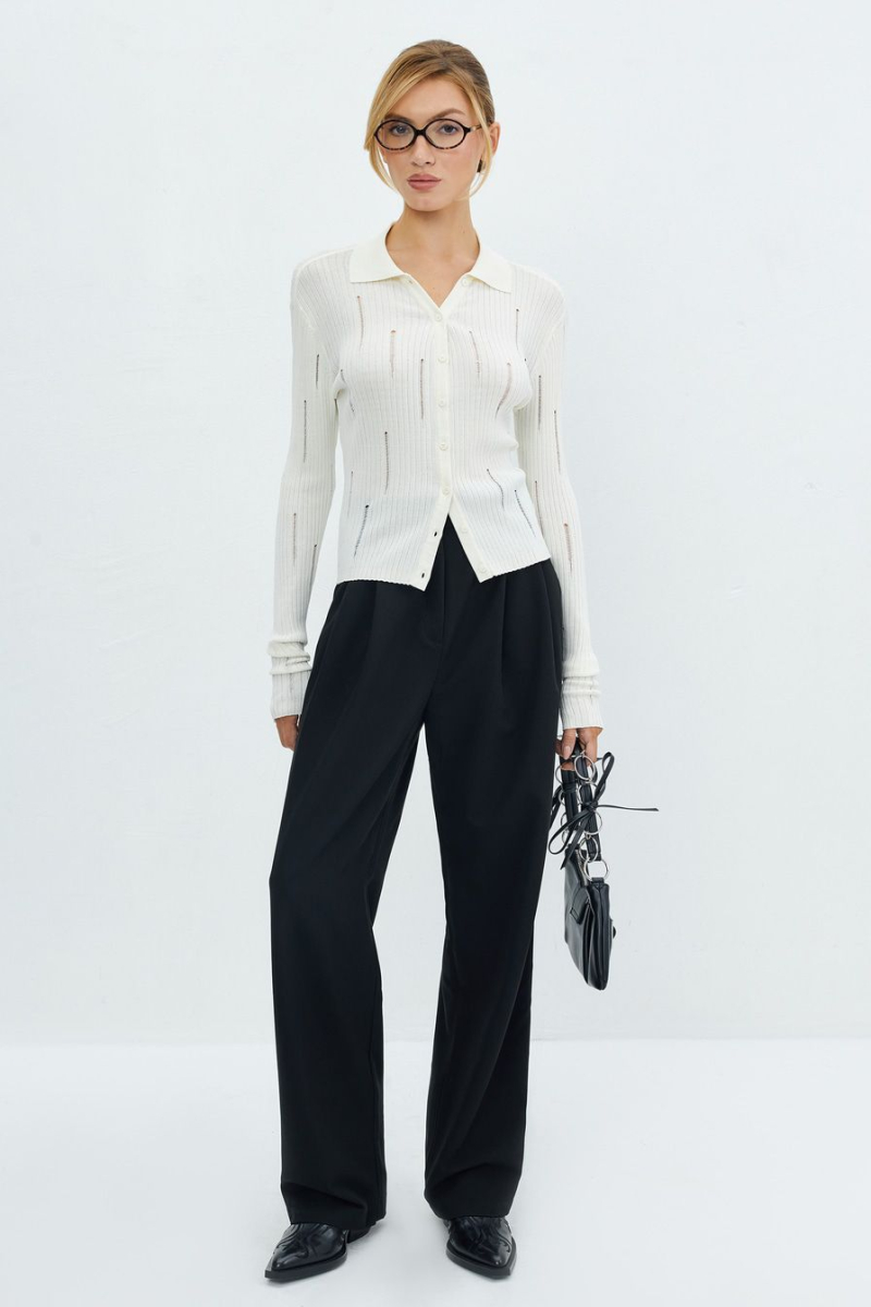 Широкие брюки с добавлением вискозы TOPTOP, цвет: Черный, TTS.032.11695.900.02359 купить онлайн