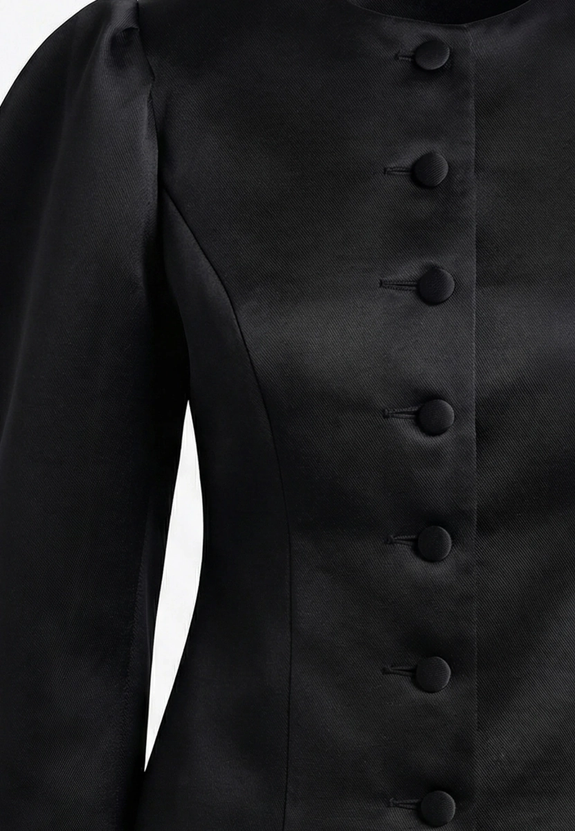 Жакет из сатина с рукавами буфами REFERT, цвет: Черный, 04-4087/1-2511 купить онлайн