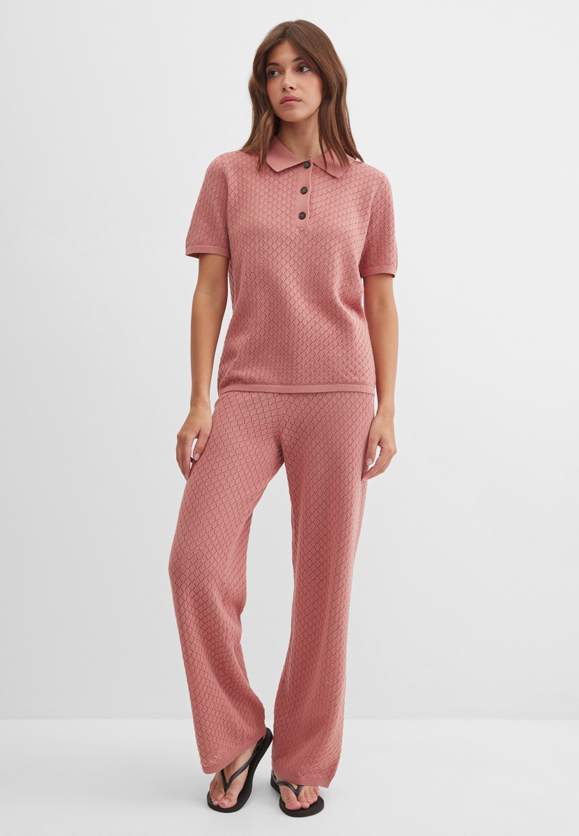 Ажурное поло из хлопка Marou, цвет: розовый, Mar_26051409 купить онлайн