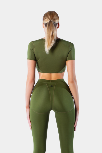 Кроп-топ Basic Crop Sleeve qb A QUICK BUCK, цвет: Khaki  |новая коллекция купить онлайн