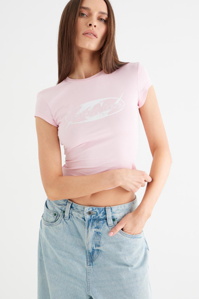 Футболка с принтом CULTBASE, цвет: розовый,  купить онлайн