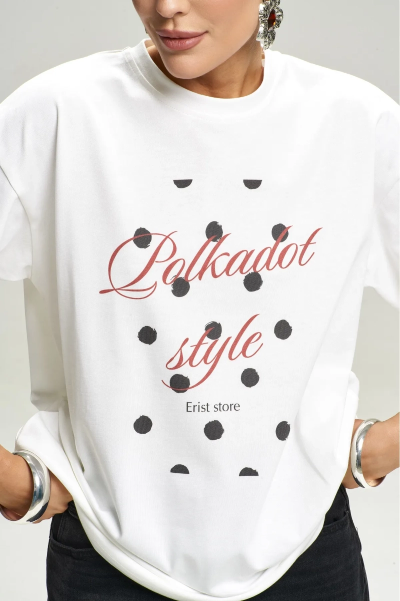 Футболка Polkadot White Erist store, цвет: белый, НФ-00002915 купить онлайн