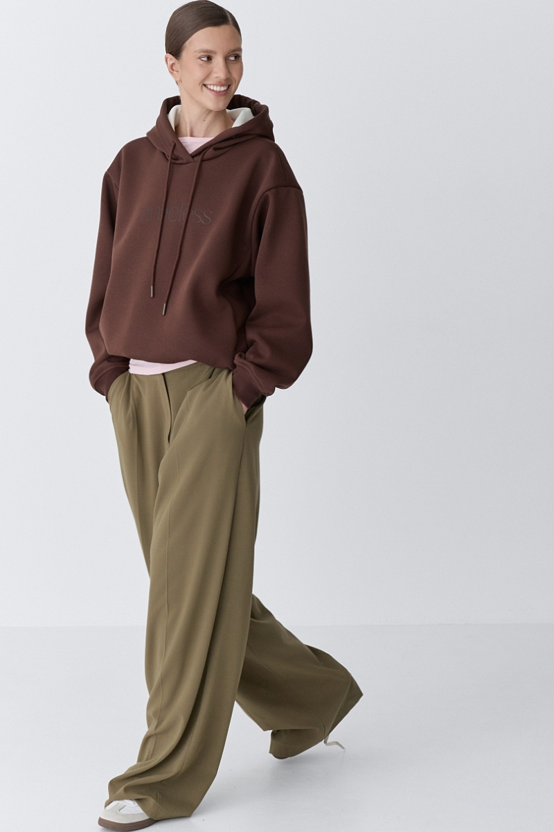 Худи утепленный essentials Ricoco, цвет: шоколадный, 7027/2 купить онлайн