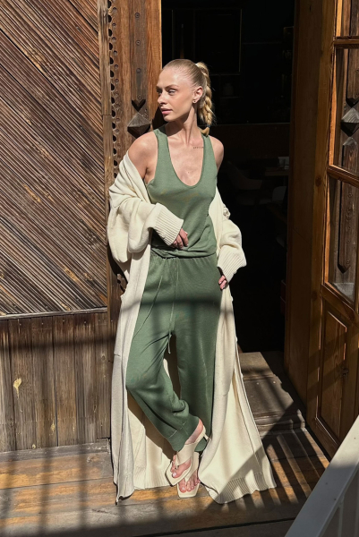 Брюки джоггеры вязаные LIGHT GREEN
