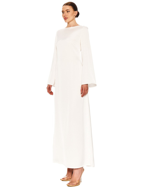 Платье приталенное макси SODAMODA, цвет: белый (теплый оттенок), 11999 купить онлайн